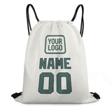 Custom White Blue Green Drawstring Bag