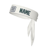 Custom White Blue Green Headband