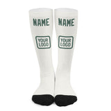Custom White Blue Green Knee-High Sock