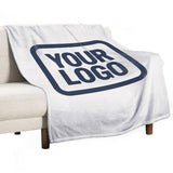Custom White Blue Blanket