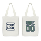 Custom White Blue Green Canvas Tote Bag