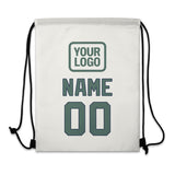 Custom White Blue Green Drawstring Bag