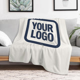 Custom White Blue Blanket