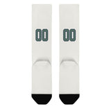 Custom White Blue Green Knee-High Sock