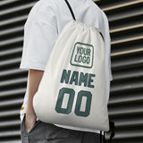 Custom White Blue Green Drawstring Bag