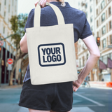 Custom White Blue Green Canvas Tote Bag