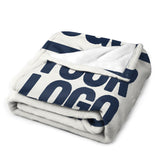 Custom White Blue Blanket