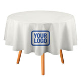 Custom White Sky Blue Round Table Cloth