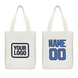 Custom White Sky Blue Canvas Tote Bag