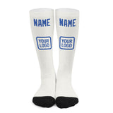 Custom White Sky Blue Knee-High Sock