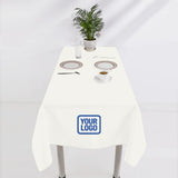Custom White Navy Square Table Cloth
