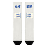 Custom White Sky Blue Knee-High Sock