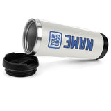 Custom White Sky Blue Stainless Steel Water Cup