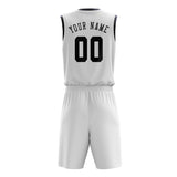 Custom White Navy Basketball Set