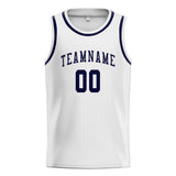 Custom White & Navy Colors Design Sports Basketball Jersey