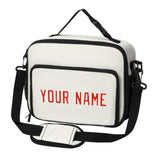 Custom White Orange Red Lunch Bag