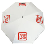 Custom White Orange Red Automatic Umbrella
