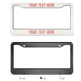 Custom White Orange Red License Plate Frame