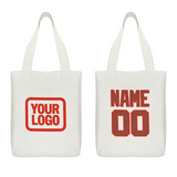 Custom White Coral Red Canvas Tote Bag
