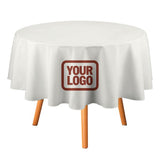 Custom White Coral Red Round Table Cloth