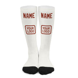 Custom White Coral Red Knee-High Sock