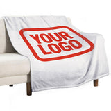 Custom White Orange Red Blanket