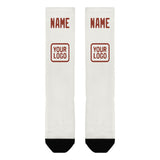 Custom White Coral Red Knee-High Sock