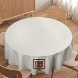 Custom White Coral Red Round Table Cloth