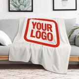 Custom White Orange Red Blanket