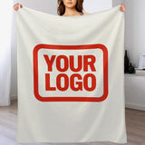 Custom White Orange Red Blanket