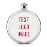 Custom White Pink Hip Flask