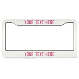 Custom White Pink License Plate Frame