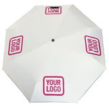 Custom White Pink Automatic Umbrella