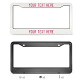 Custom White Pink License Plate Frame
