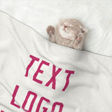 Custom White Pink Pet Blanket