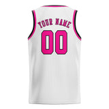 Custom White & Pink Colors Design Sports Basketball Jersey