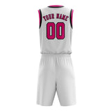 Custom White Pink Basketball Set