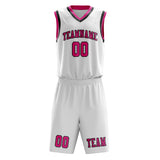 Custom White Pink Basketball Set