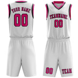 Custom White Pink Basketball Set