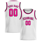 Custom White & Pink Colors Design Sports Basketball Jersey