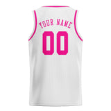 Custom White & Pink Colors Design Sports Basketball Jersey