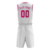 Custom White Pink Basketball Set
