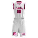 Custom White Pink Basketball Set