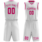 Custom White Pink Basketball Set