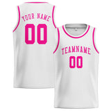 Custom White & Pink Colors Design Sports Basketball Jersey