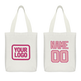 Custom White Light Pink Canvas Tote Bag