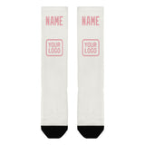 Custom White Light Pink Knee-High Sock