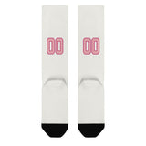 Custom White Light Pink Knee-High Sock