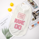 Custom White Light Pink Pet Vest