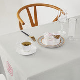 Custom White Pink Square Table Cloth